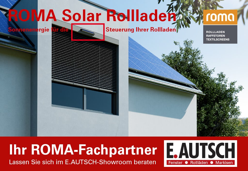 Solar betriebene Rollladen